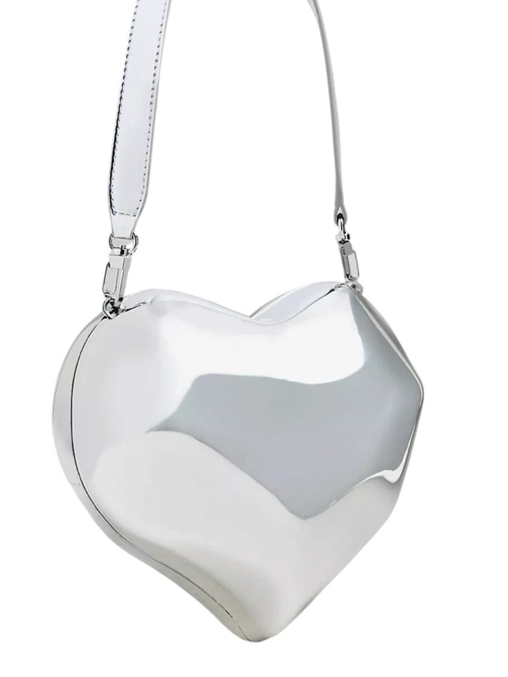 Simon Miller Silver Molded Heart Bag Metallic Shoulder Crossbody - Picture 4 of 14